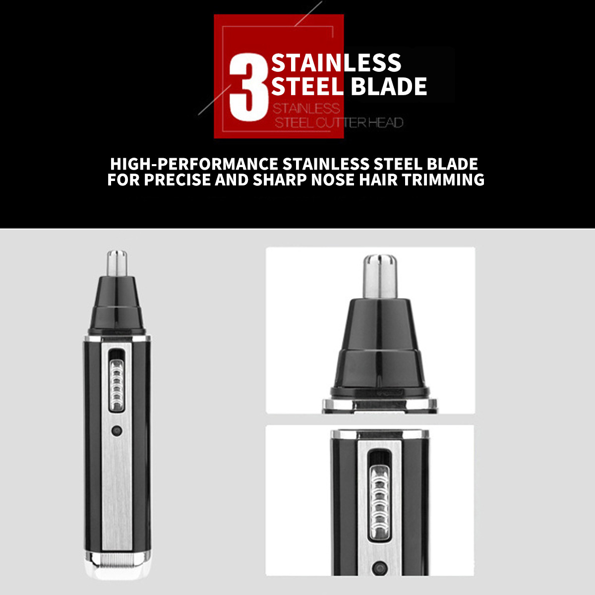 4-in-1 Portable Electric Grooming Kit for Men with Nose / Beard / Body Hair & Hair Clipper Heads - Quiet & USB Rechargeable, Waterproof Stainless Steel Blades - Image 5