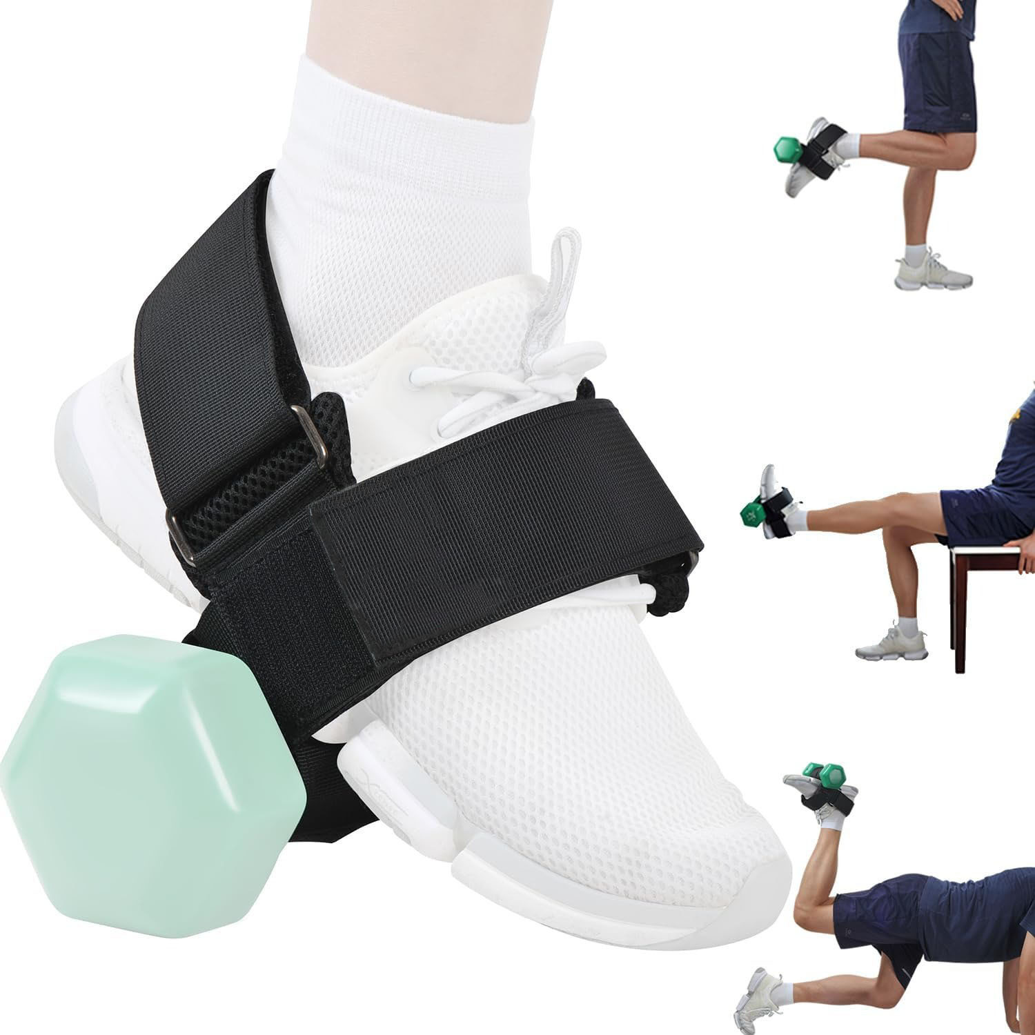 Heavy-Duty Ankle Strap Compatible With Dumbbell for Weightlifting - Adjustable Foot Attachment for Leg Curls, Extensions & Hip Abductors - Image 1