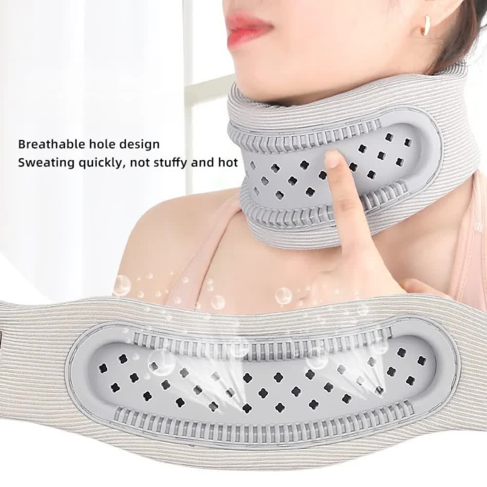 Pink Adjustable Silicone Neck Brace with High-Elastic Memory Foam & V-Shape - Prevent Forward Head Tilt and Posture Correction - Image 5