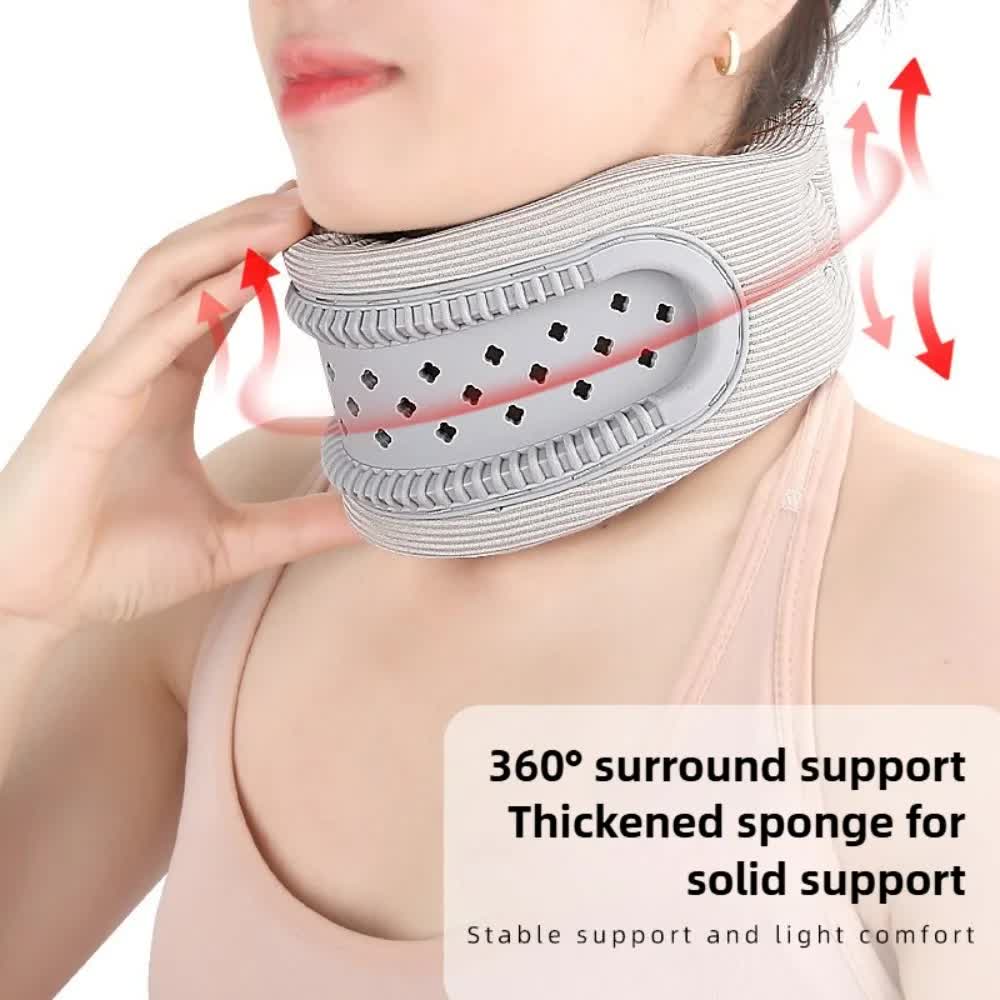 Black Adjustable Silicone Neck Brace with High-Elastic Memory Foam & V-Shape - Prevent Forward Head Tilt and Posture Correction - Image 3