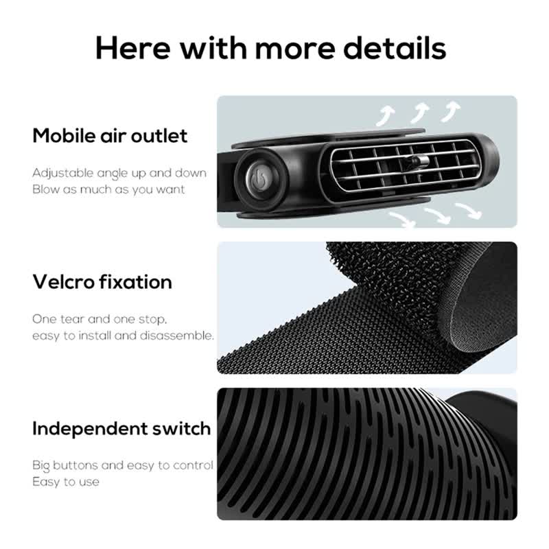 Beige Cordless Dual-Turbo Car Seat Cooling Fan with Velcro Mount - Powerful 3-Speed Backrest Ventilation, Adjustable Airflow Angle & Hair-Safe Design - Image 7