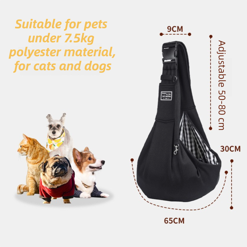 Dark Blue Lightweight Breathable Pet Crossbody Bag with Adjustable Padded  Strap & Reversible Double-Sided Design - Image 2