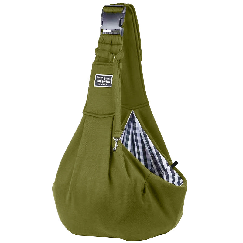 Green Lightweight Breathable Pet Crossbody Bag with Adjustable Padded  Strap & Reversible Double-Sided Design - Image 1