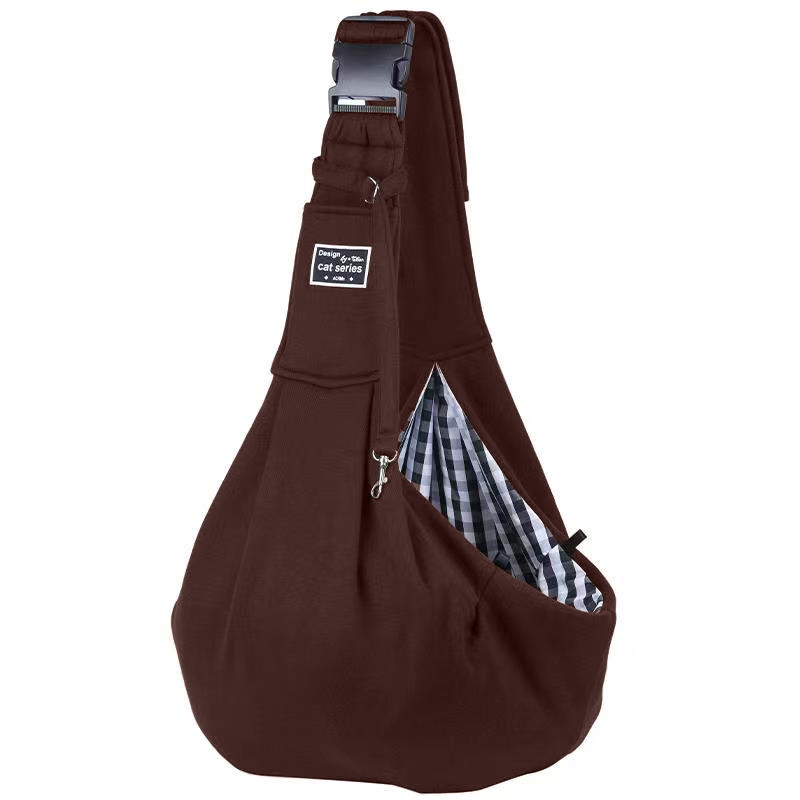 Coffee Lightweight Breathable Pet Crossbody Bag with Adjustable Padded  Strap & Reversible Double-Sided Design - Image 1