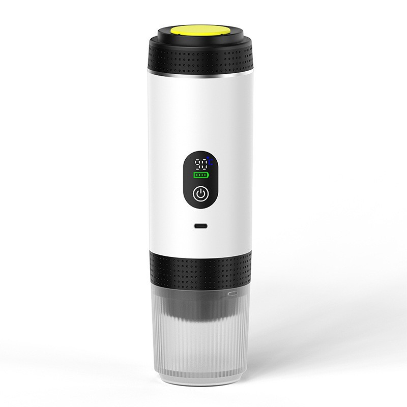 White 3-in-1 Portable Espresso Maker with Self-Heating and One-Touch Cold Hot Brew - Smart Digital Display & 20Bar High Pressure for Rich Crema - Image 1