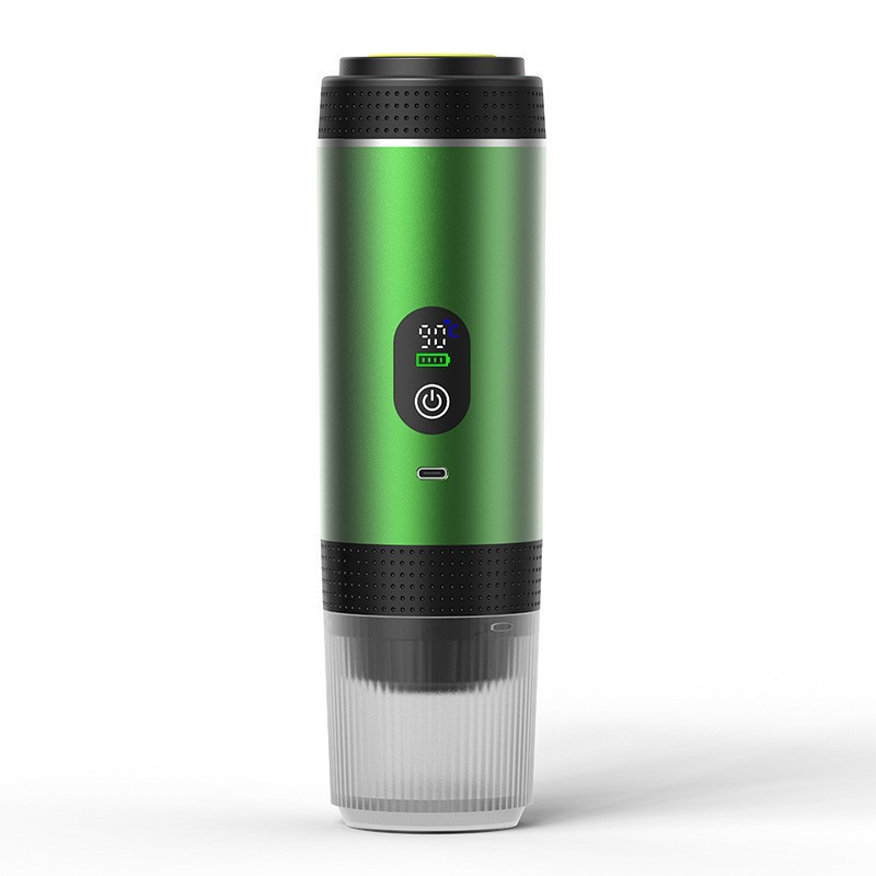 Green 3-in-1 Portable Espresso Maker with Self-Heating and One-Touch Cold Hot Brew - Smart Digital Display & 20Bar High Pressure for Rich Crema - Image 1