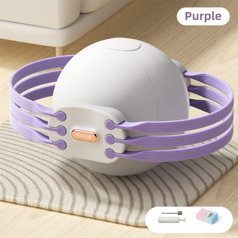 Purple 3-Level Resistance Pelvic Floor & Inner Thigh Trainer - Multi-Function Kegel Exercise Set with 25cm Yoga Ball & 3-Pair Resistance Rope - Image 1