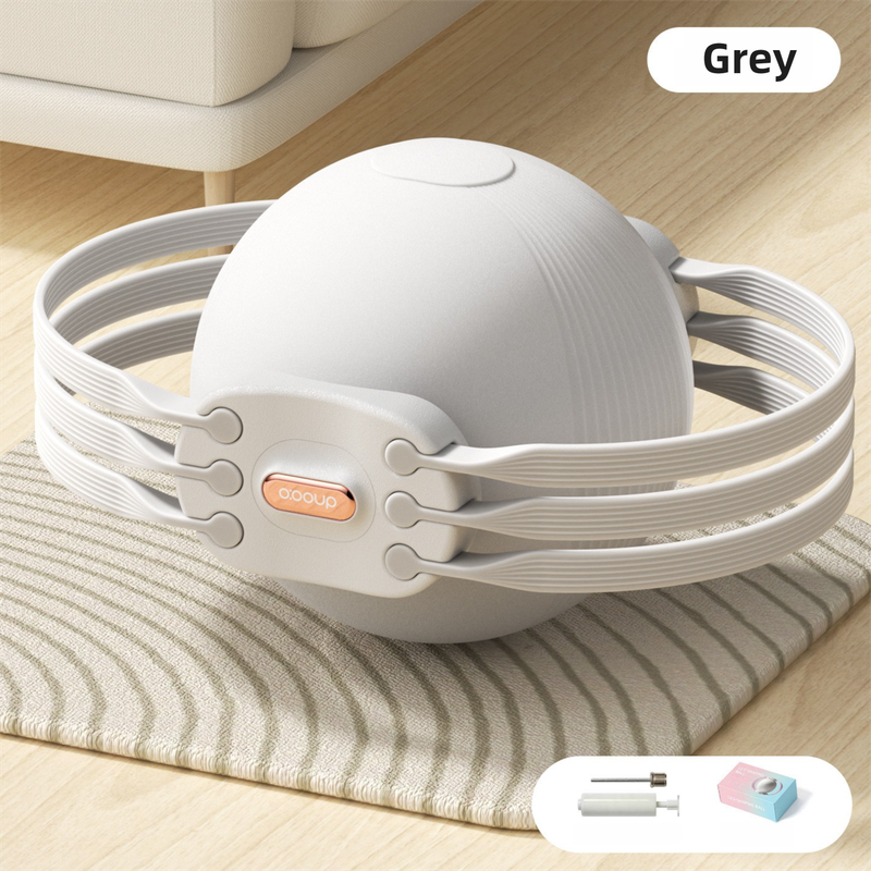 Grey 3-Level Resistance Pelvic Floor & Inner Thigh Trainer - Multi-Function Kegel Exercise Set with 25cm Yoga Ball & 3-Pair Resistance Rope - Image 1