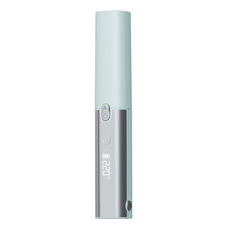 Green 2-in-1 Wireless Hair Styler with 4 Temperature Settings, Dual Anti-Scalding & Cap - 3D Ceramic Heating Brush with Essential Oil Coating - Image 1