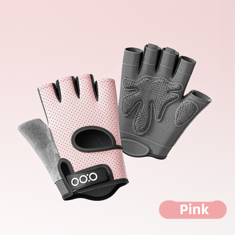 Pink Heavy-Duty Unisex Gym Training Gloves with Integrated Wrist Support - Breathable Anti-Callus and Anti-Slip Weightlifting & Pull-Up Guards (Size M) - Image 1