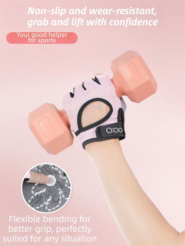 Pink Heavy-Duty Unisex Gym Training Gloves with Integrated Wrist Support - Breathable Anti-Callus and Anti-Slip Weightlifting & Pull-Up Guards (Size M) - Image 4