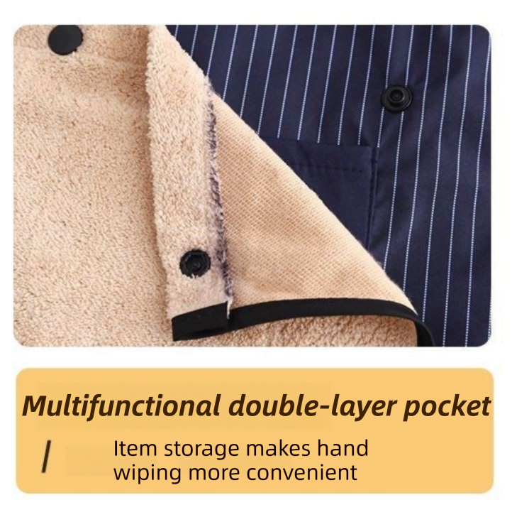 2-Pack Black Waterproof & Oil-Proof Cross-Back Kitchen Apron with No-Tie Slip-On Design and Detachable Hand Towels - Image 3