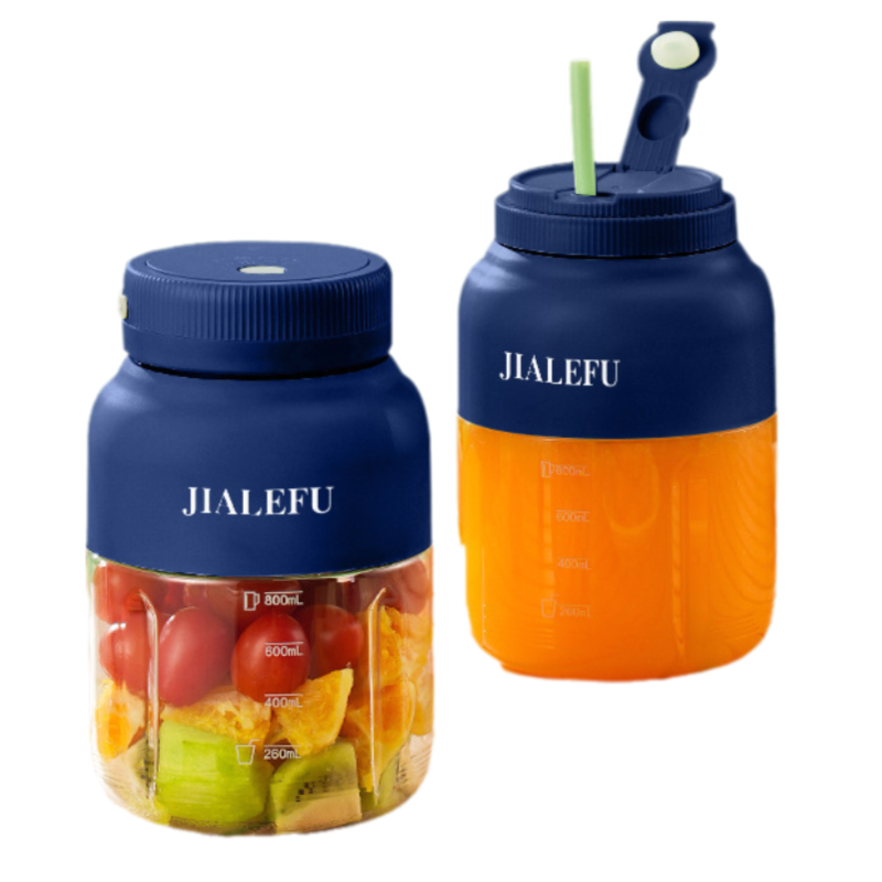 Blue Portable 1300ML Multi-Functional Blender with Dual-Drink Lid - 38-Steel Blade Cyclone Juicer & Ice Crusher, Waterproof Type-C Charging - Image 1