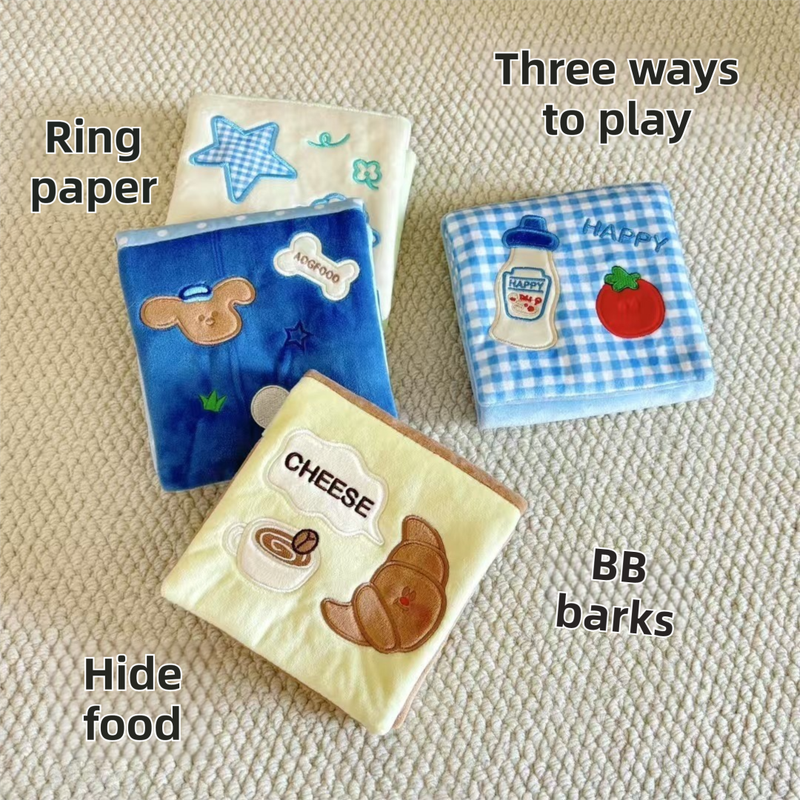 Soft Plush Interactive Sniffing Wallet with Hidden Treat Pockets (Style 3) - Squeaky Enrichment & Boredom Buster for Dog - Image 3