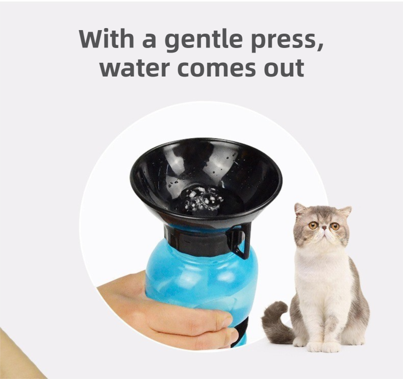 Pink 500ML Portable Pet Dog Water Bottle with 10cm Wide Bowl - Leakproof Travel Drinker for Outdoor Walking and Hiking - Image 5