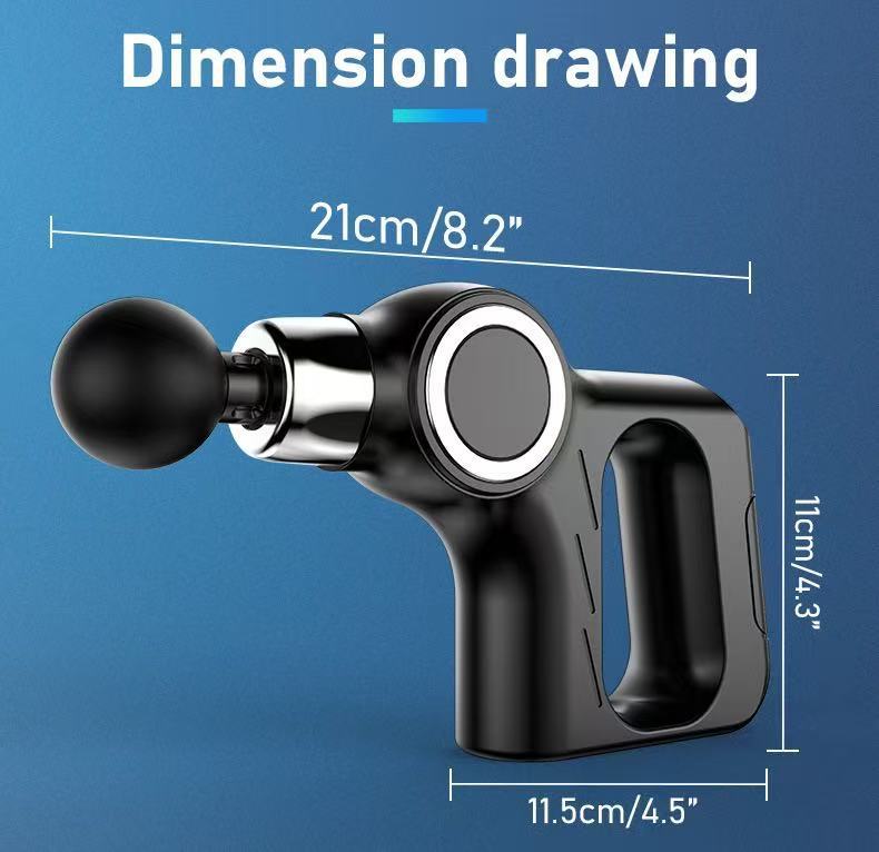 Mint Portable Mini Triangle Massage Gun with 6 Heads & 6 Speed Setting - High Frequency Muscle Stimulator for Professional Fitness (LCD Model) - Image 8
