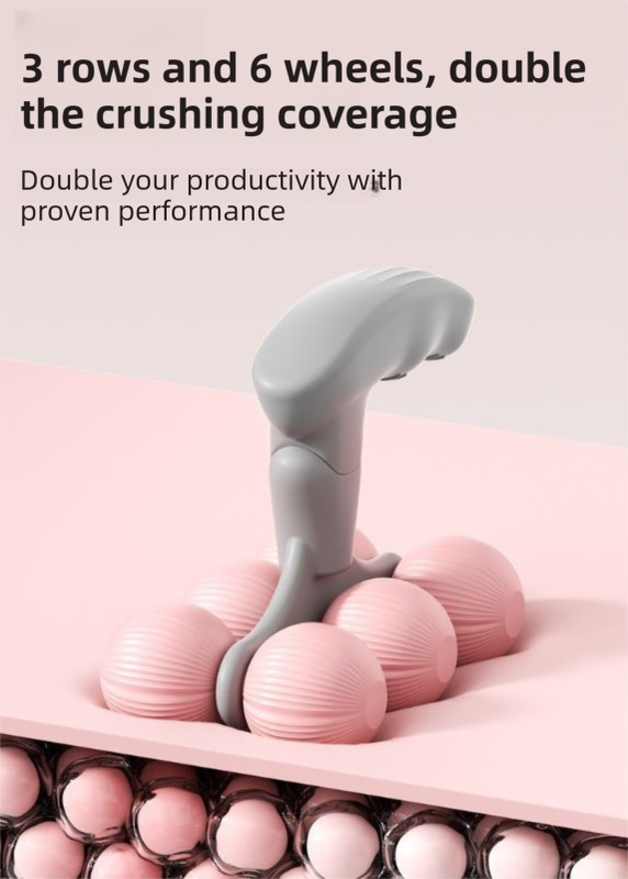 Purple Compact 6-Wheel Handheld Massager - Smooth & Silent, Deep Tissue Muscle Relaxer for Yoga Fitness and Home Recovery - Image 3