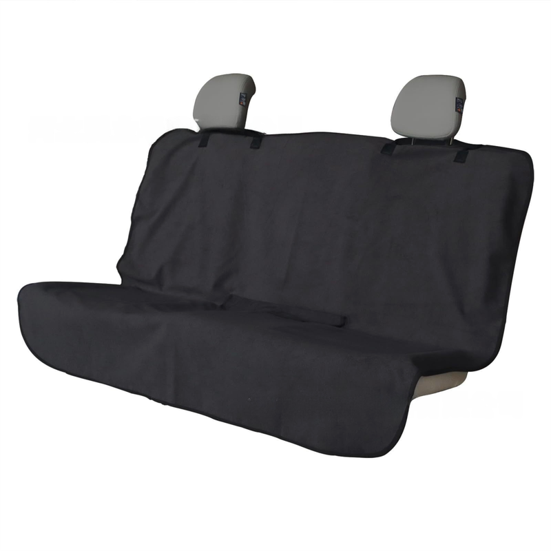 Black Waterproof Towel Car Back Seat Cover - Universal Non-Slip Sweat-Absorbent Bucket Seat Protector for Gym Fitness and Beach - Image 1