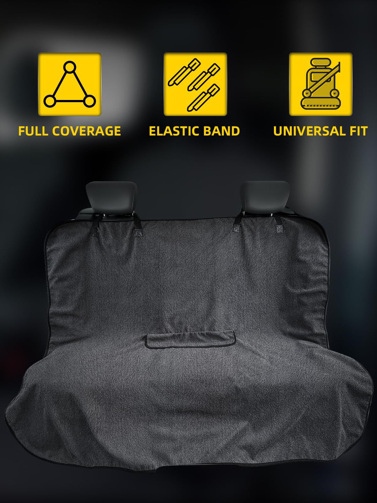 Black Waterproof Towel Car Back Seat Cover - Universal Non-Slip Sweat-Absorbent Bucket Seat Protector for Gym Fitness and Beach - Image 2