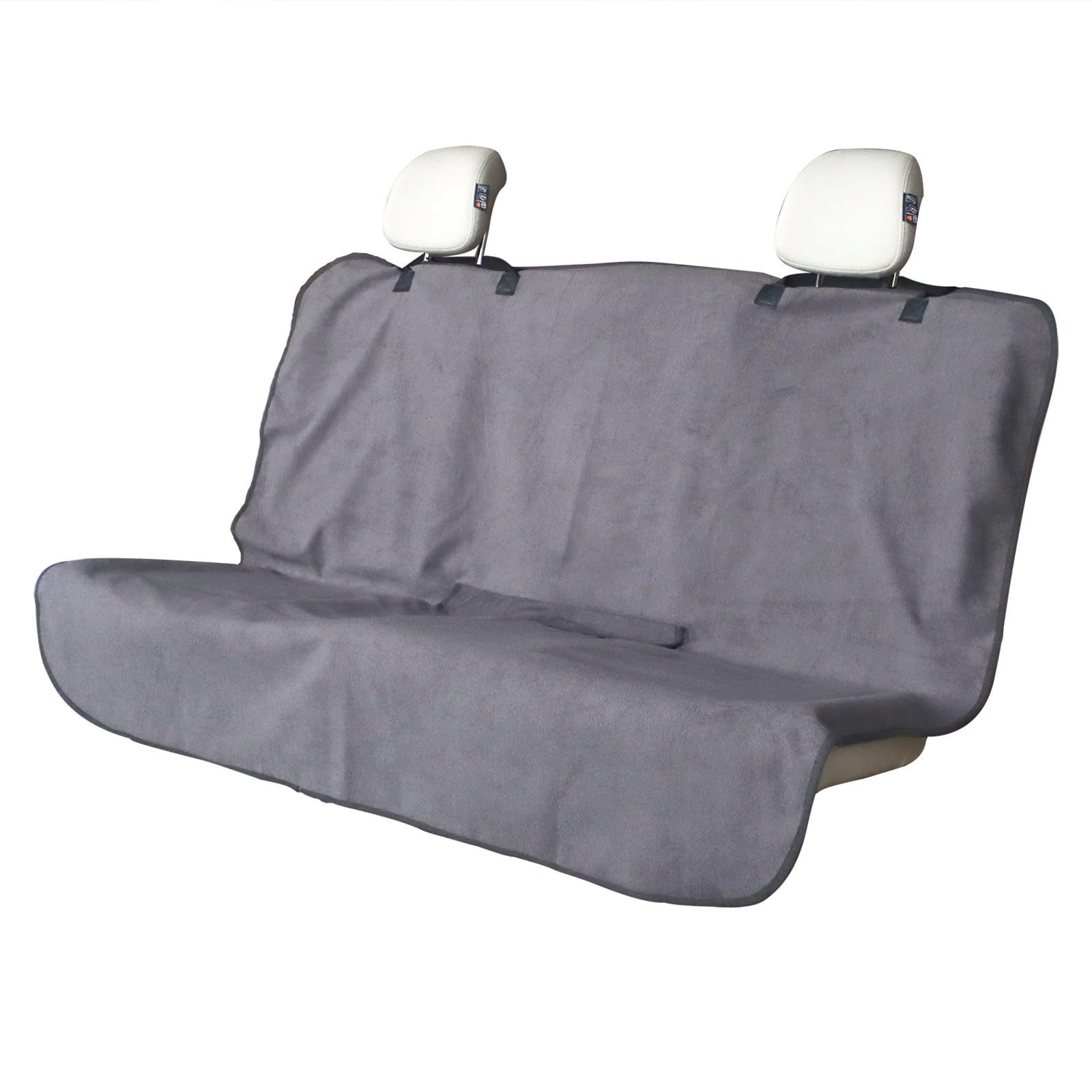Grey Waterproof Towel Car Back Seat Cover - Universal Non-Slip Sweat-Absorbent Bucket Seat Protector for Gym Fitness and Beach - Image 1