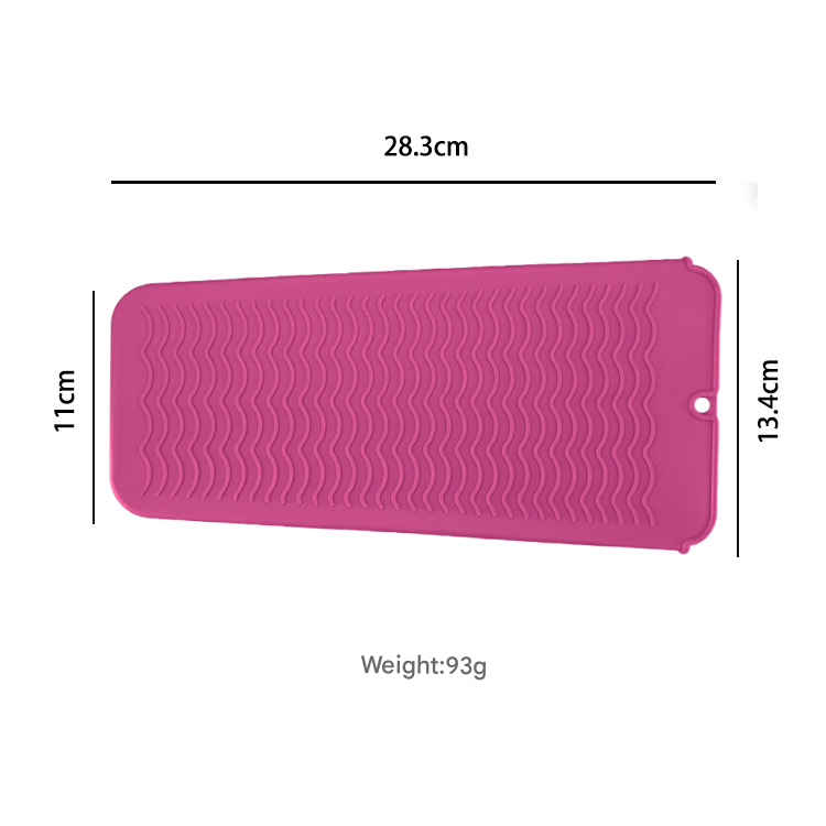 Pink 2-in-1 Silicone Wave Anti-Scalding Mat & Pouch for Hair Tools (2-Pack) - Travel-Ready Heat-Resistant Hanging Storage Bag - Image 5