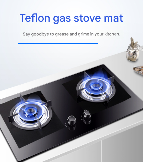 2-Piece Sliver Reusable Oil-Proof Teflon Stovetop Burner Liners - Cuttable, Non-Stick, Heat-Resistant & Dishwasher Safe Clean Pad - Image 2
