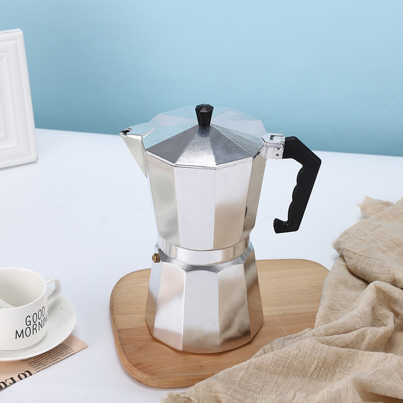 450ML Premium Octagonal High Pressure Moka Pot - Classic Italian Aluminum Coffee Maker for Rich Espresso Flavor - Image 1
