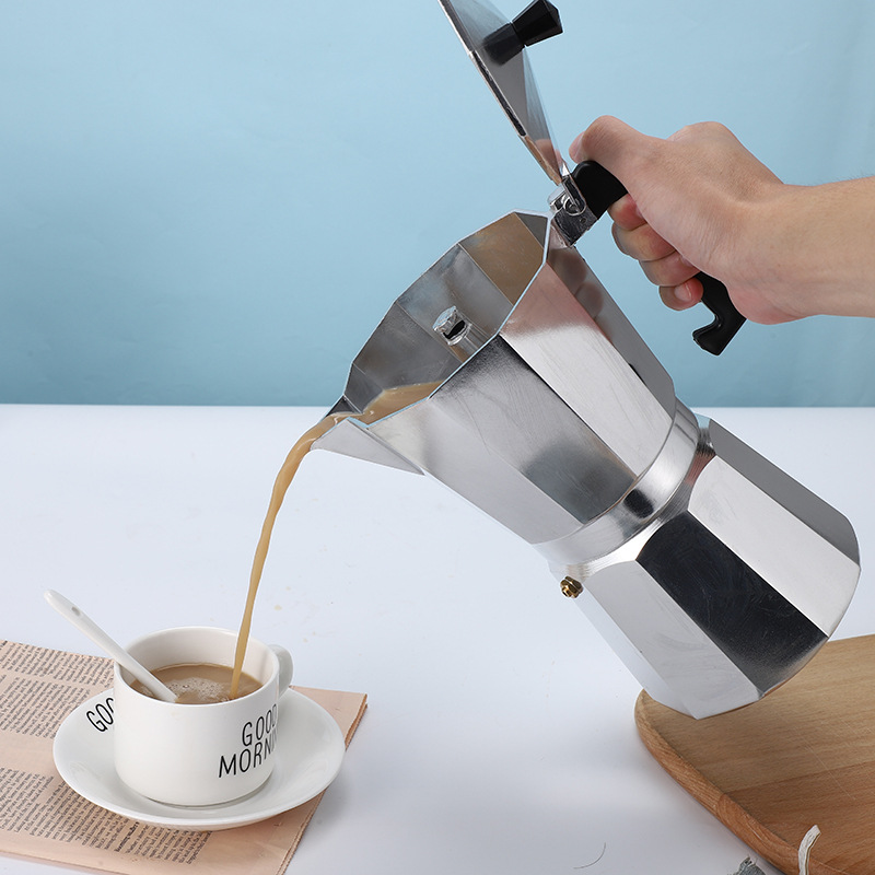 450ML Premium Octagonal High Pressure Moka Pot - Classic Italian Aluminum Coffee Maker for Rich Espresso Flavor - Image 5