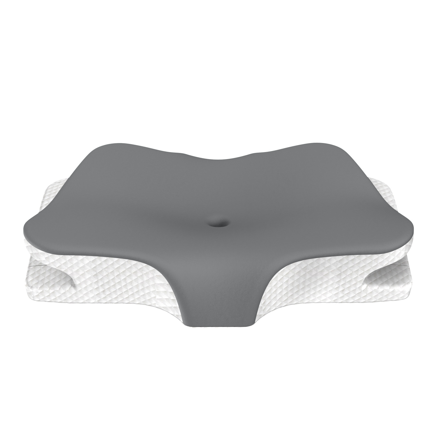 Grey Breathable Butterfly Contoured Memory Foam Pillow - Dual-Height Orthopedic Neck Pillow with 5-Zone Cervical Support - Image 1