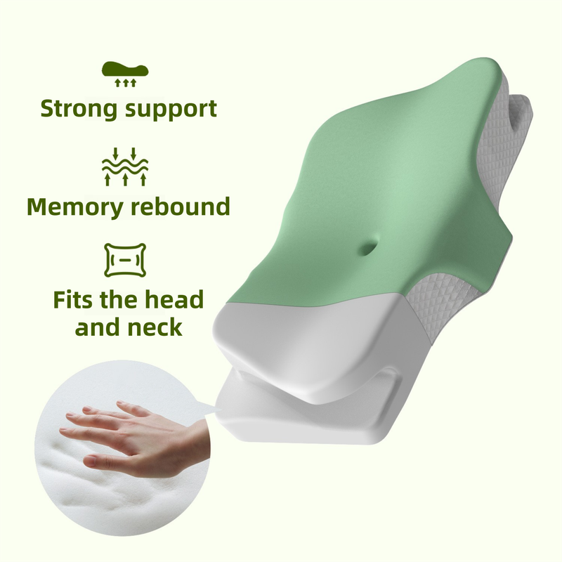 Grey Breathable Butterfly Contoured Memory Foam Pillow - Dual-Height Orthopedic Neck Pillow with 5-Zone Cervical Support - Image 2