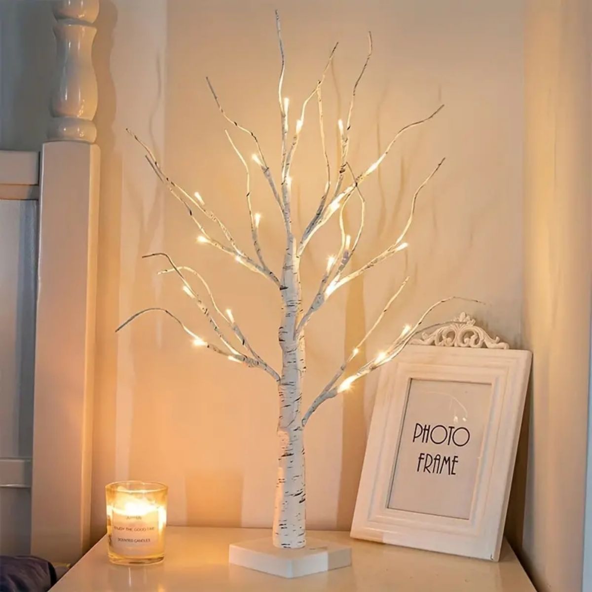 144 LEDS Birch Tree Lamp with Bendable Branches Style - Warm White Romantic Decorative Night Light Decor - Image 1