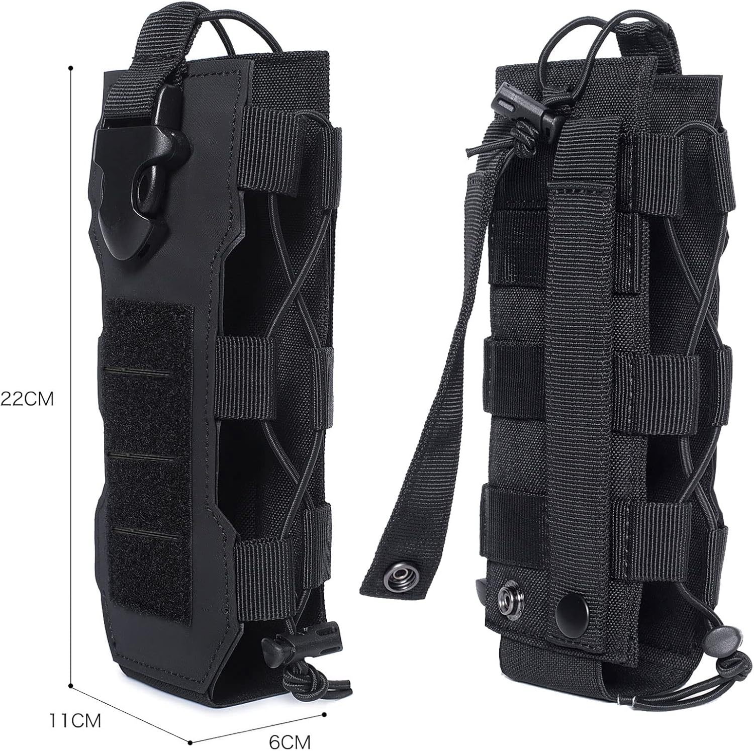 Green Adjustable Tactical Water Bottle Pouch - Multi-Functional MOLLE Compatible Accessory Bag for Hiking & Outdoor Survival - Image 5