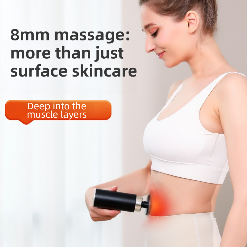 Black Grey Mini Hot Cold Massage Gun with10 Heads - 6 Intensity Dual Thermal Therapy Deep Muscle Reliever for Gym Fitness Recovery - Image 6
