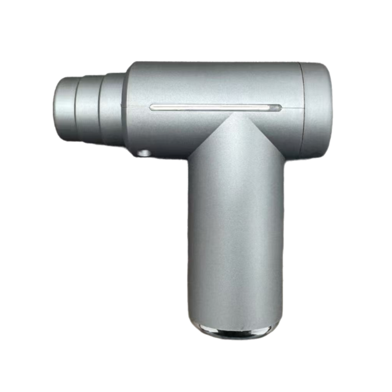 Grey Lightweight Mini Hot Cold Massage Gun with 6 Heads - 6 Intensity Dual Thermal Therapy Muscle Reliever for Portable Body Recovery - Image 1