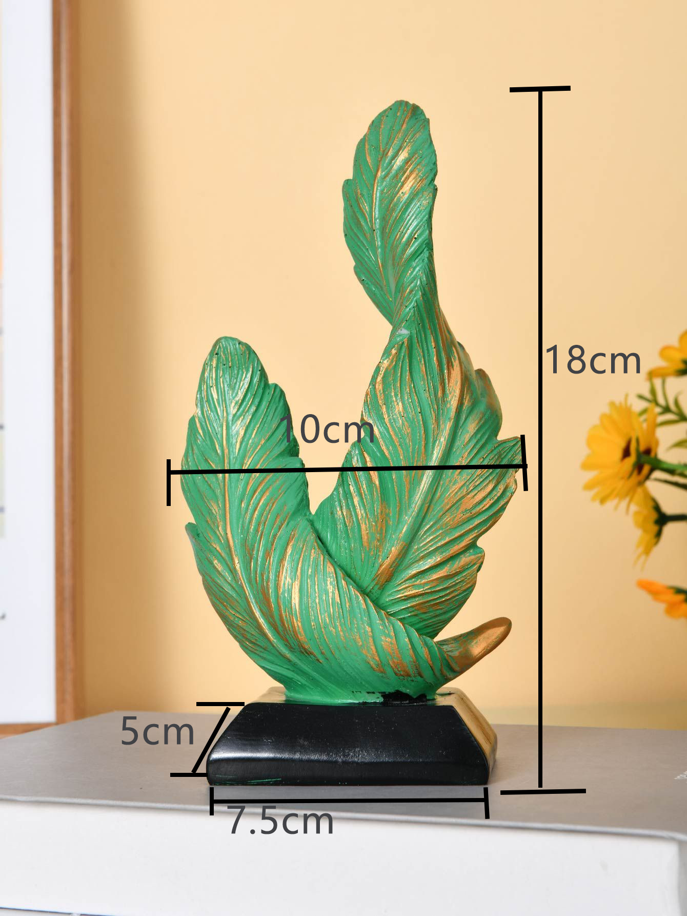 White Luxury Artistic Resin Dual Feather Sculpture - Elegant Minimalist Home Decor for Entryway Living Room & Gallery Styling - Image 2