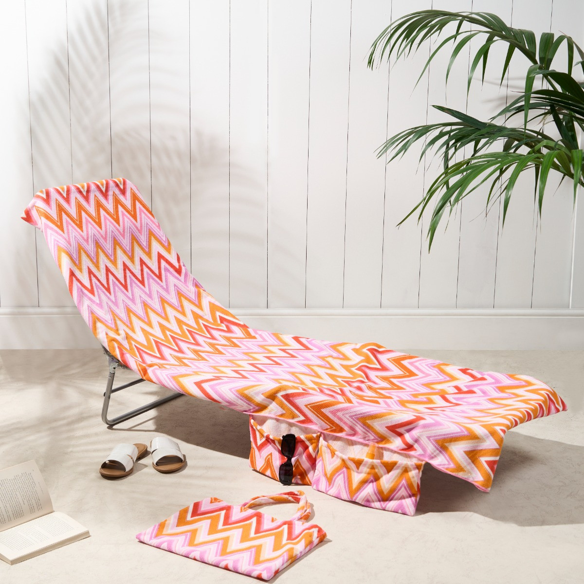 2-in-1 Microfiber Sun Lounger Towel & Portable Tote Bag - Sand-Free & Quick Dry Beach Chair Cover with Side Pockets (ST002 / 75x211cm) - Image 1