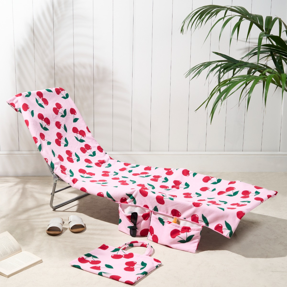 2-in-1 Microfiber Sun Lounger Towel & Portable Tote Bag - Sand-Free & Quick Dry Beach Chair Cover with Side Pockets (ST004 / 75x211cm) - Image 1