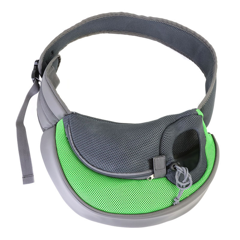 Green Hands-Free Pet Chest Carrier - Breathable Mesh Crossbody Bag for Dogs & Cats within 5KG - Image 1