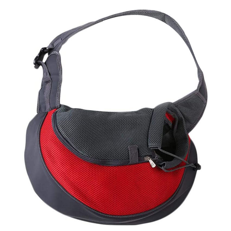 Red Hands-Free Pet Chest Carrier - Breathable Mesh Crossbody Bag for Dogs & Cats within 2.5KG - Image 1