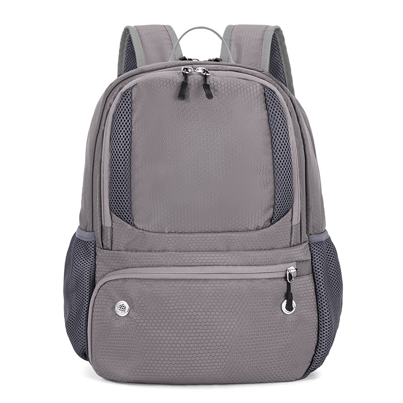 24L High-Capacity Grey Basketball Backpack with Shoe Compartment & Dedicated Ball Zone - Waterproof & Durable Oxford Training Bag - Image 1