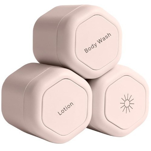 3-Piece Pink Magnetic Travel Capsules - Leak-Proof & TSA-Friendly Cosmetic and Skin Care Containers - Image 1