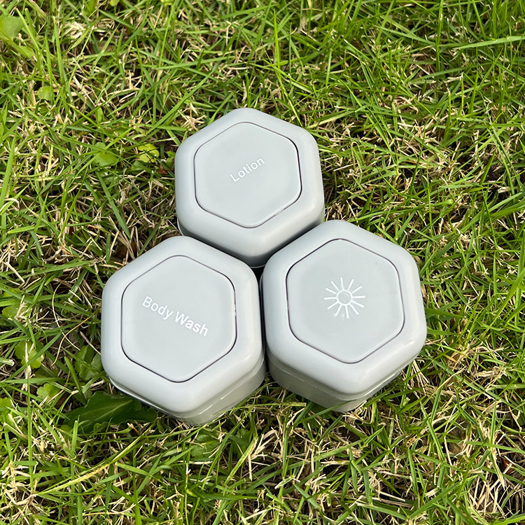 3-Piece Grey Magnetic Travel Capsules - Leak-Proof & TSA-Friendly Cosmetic and Skin Care Containers - Image 1