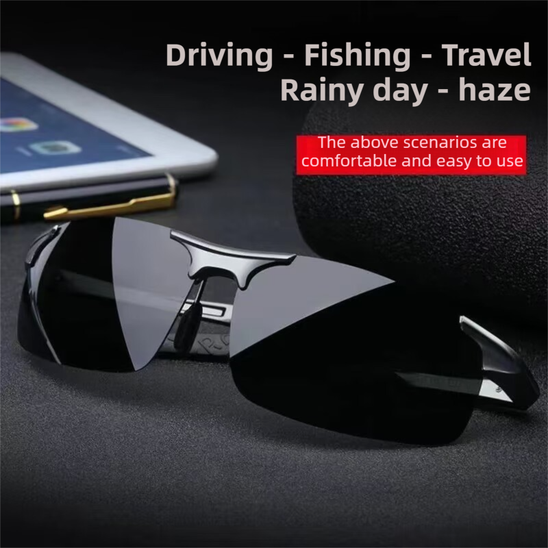Sliver Photochromic HD Sunglass with Anti-Glare/Fatigue Polarization & Impact Resistant Alloy Frame for Day & Night Dual Use - Image 3