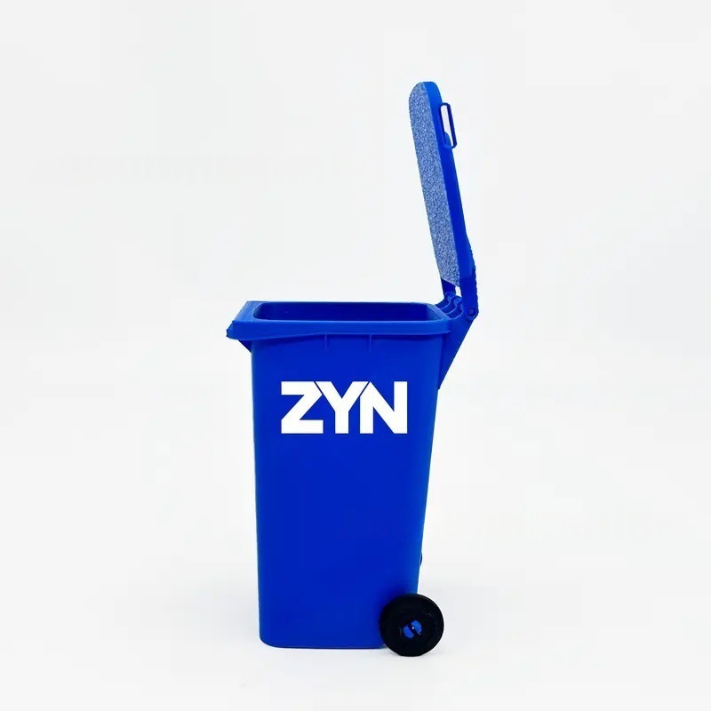 Blue Mini Zyn Bin Desk Simulation Trash Can - Novelty Desktop Decor & Storage Box - Image 1