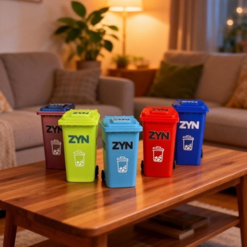 Blue Mini Zyn Bin Desk Simulation Trash Can - Novelty Desktop Decor & Storage Box - Image 2