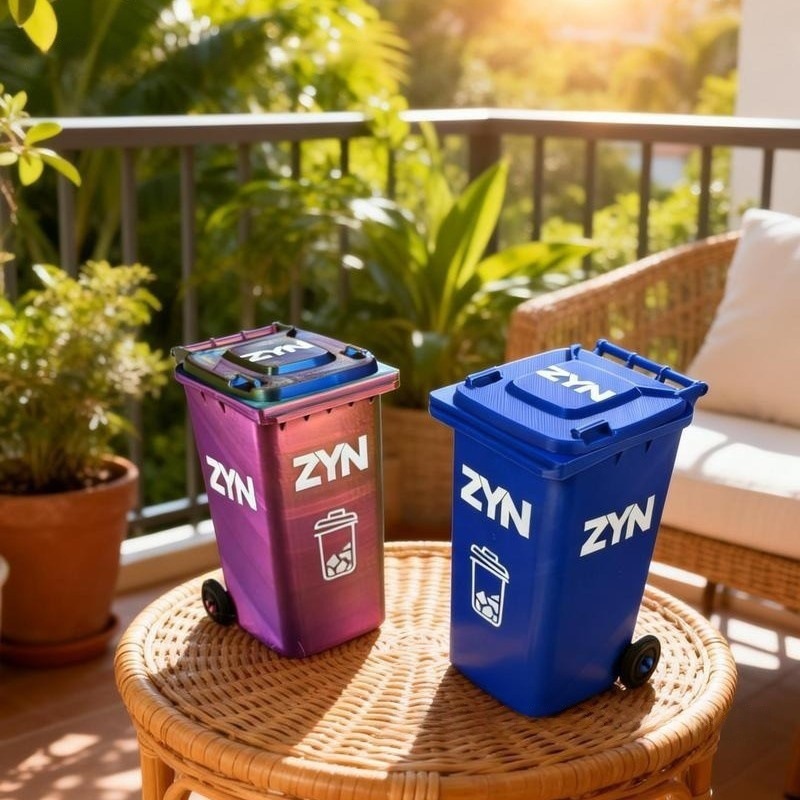 Blue Mini Zyn Bin Desk Simulation Trash Can - Novelty Desktop Decor & Storage Box - Image 3