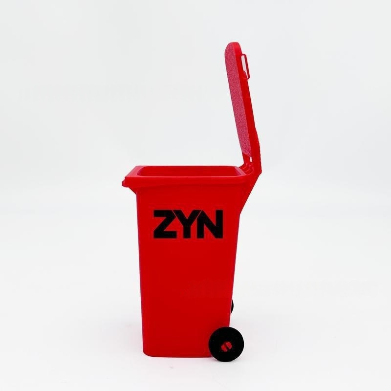 Red Mini Zyn Bin Desk Simulation Trash Can - Novelty Desktop Decor & Storage Box - Image 1