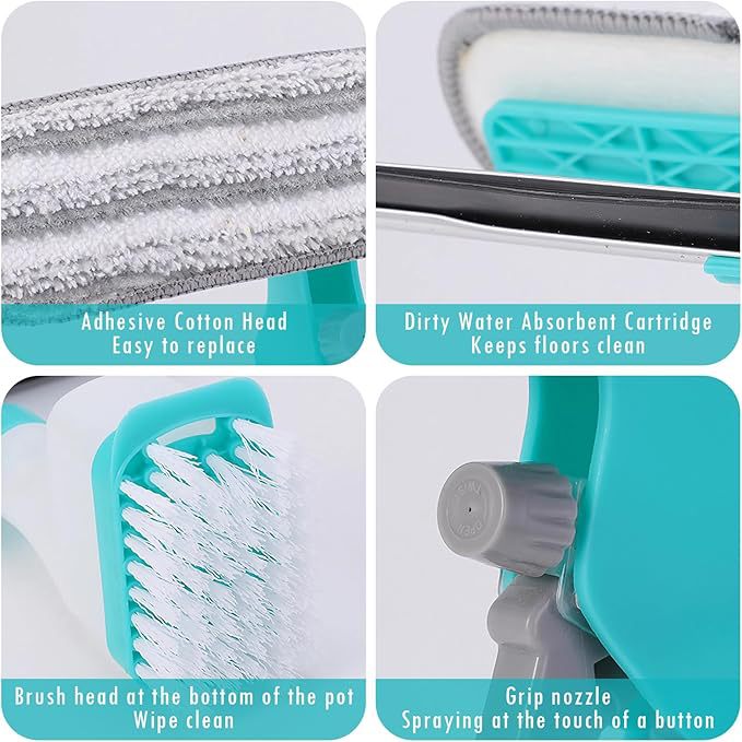 4-in-1 Versatile Window Cleaning Kit (2 Pack) - All-in-One Spray, Squeegee, Brush, and Plush Scrubber - Image 5