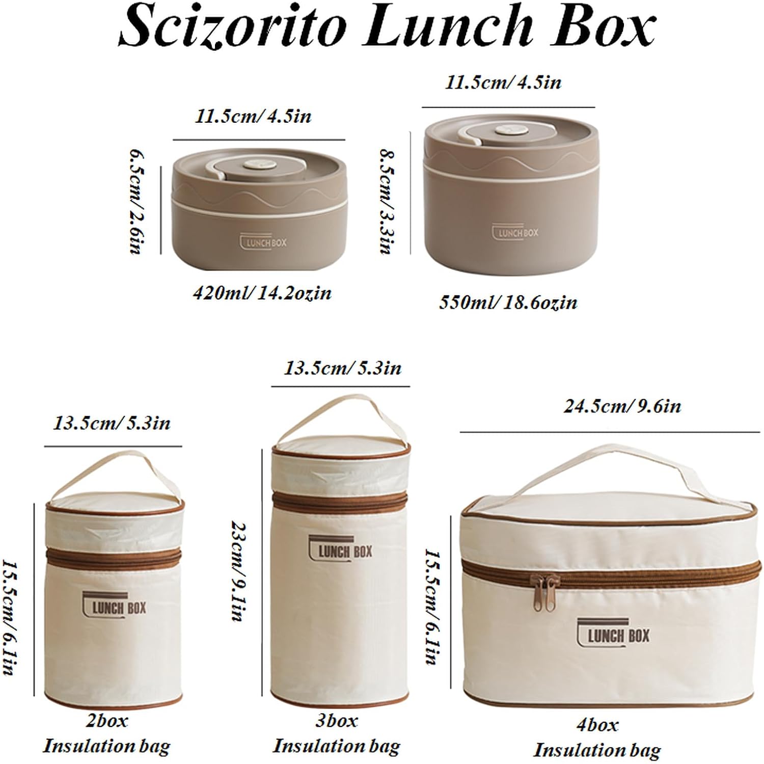 3-Pack Brown 304 Stainless Steel Microwave-Safe Lunch Box Set - Stackable Insulated Bento Containers for Office & School - Image 5