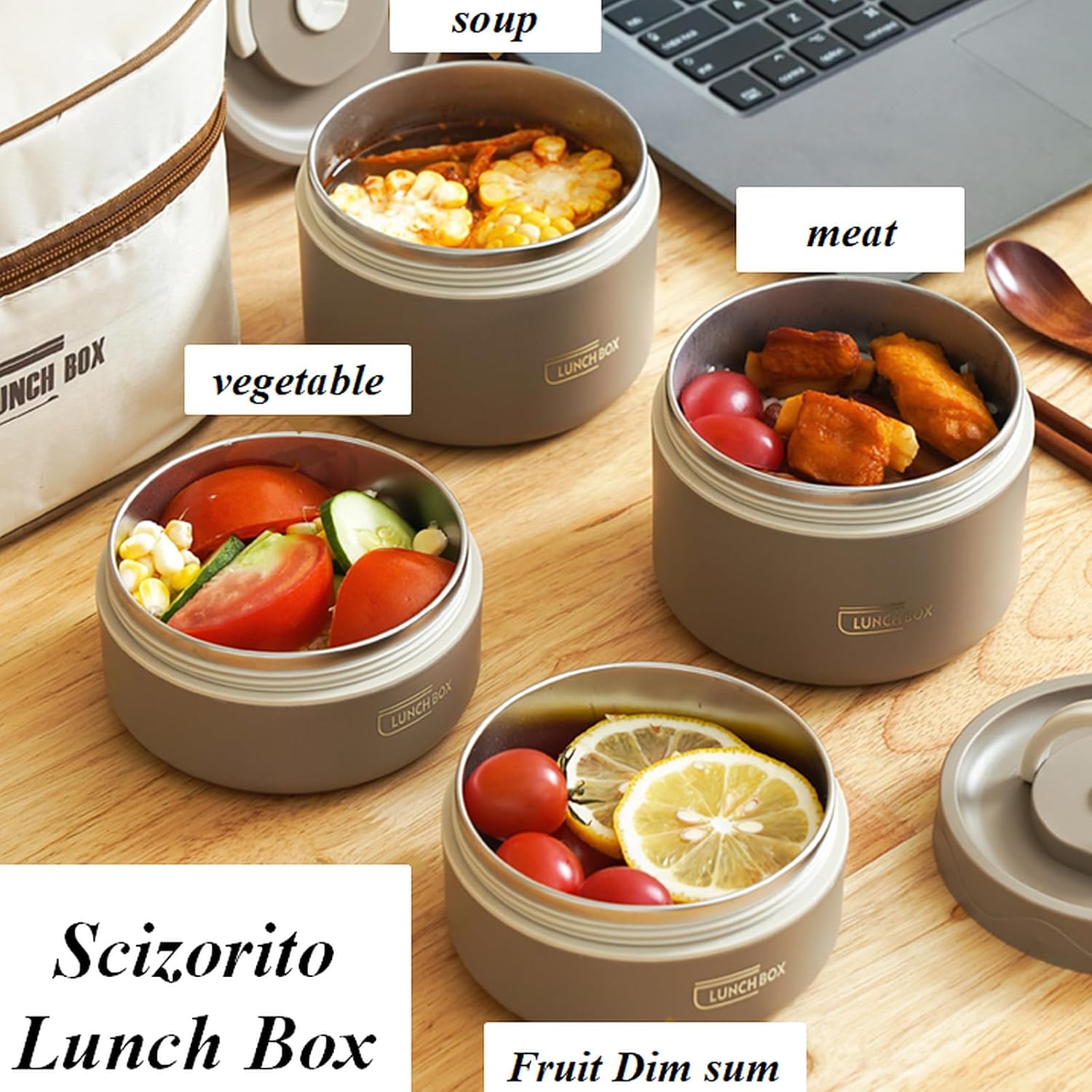 3-Pack Blue 304 Stainless Steel Microwave-Safe Lunch Box Set - Stackable Insulated Bento Containers for Office & School - Image 3